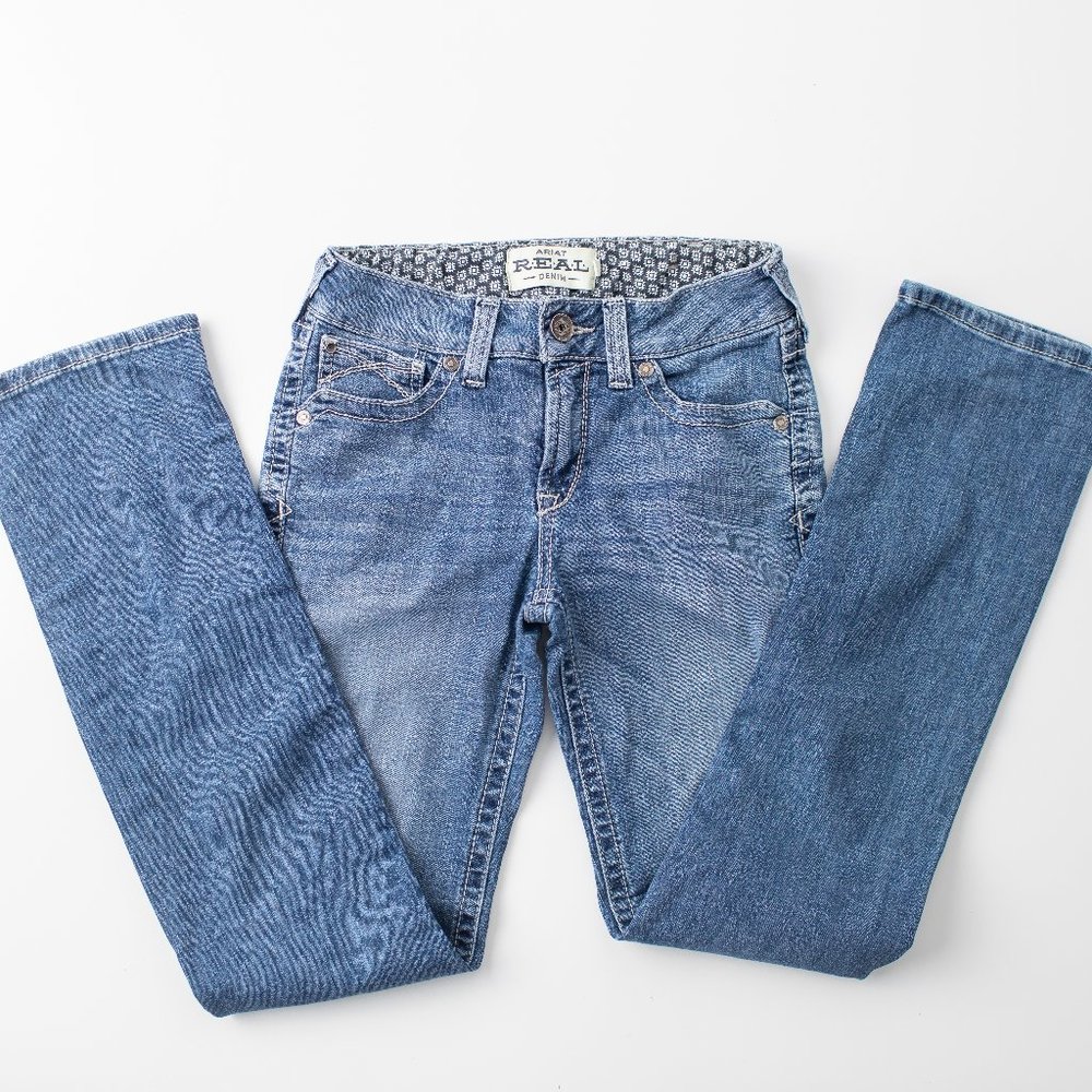 ARIAT Real Denim Women's Blue Jeans Perfect Rise Straight 27R